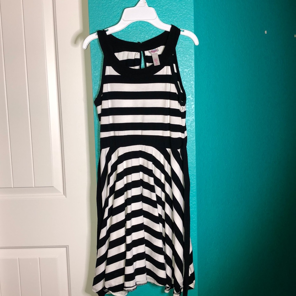 Black and White Striped Justice Dress - Picture 1 of 4